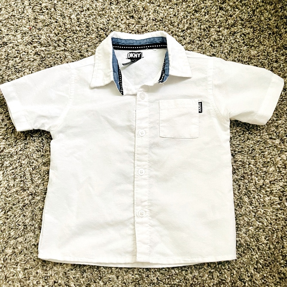 DKNY white button down shirt